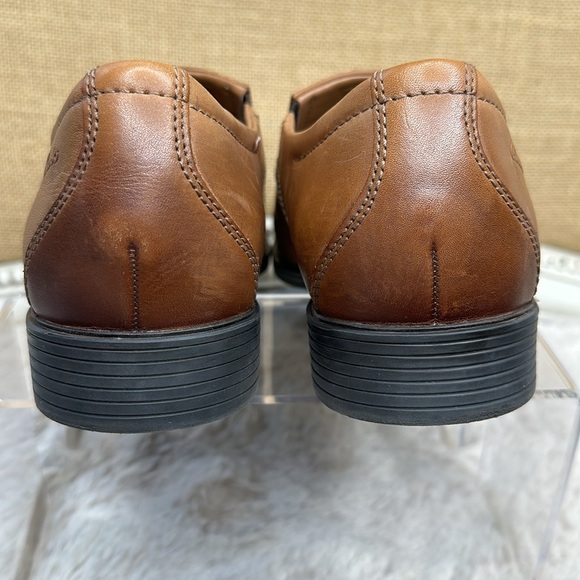 Clarks | Whiddon Step Size 9, Dark Tan Leather Slip On Loafers - Picture 11 of 14